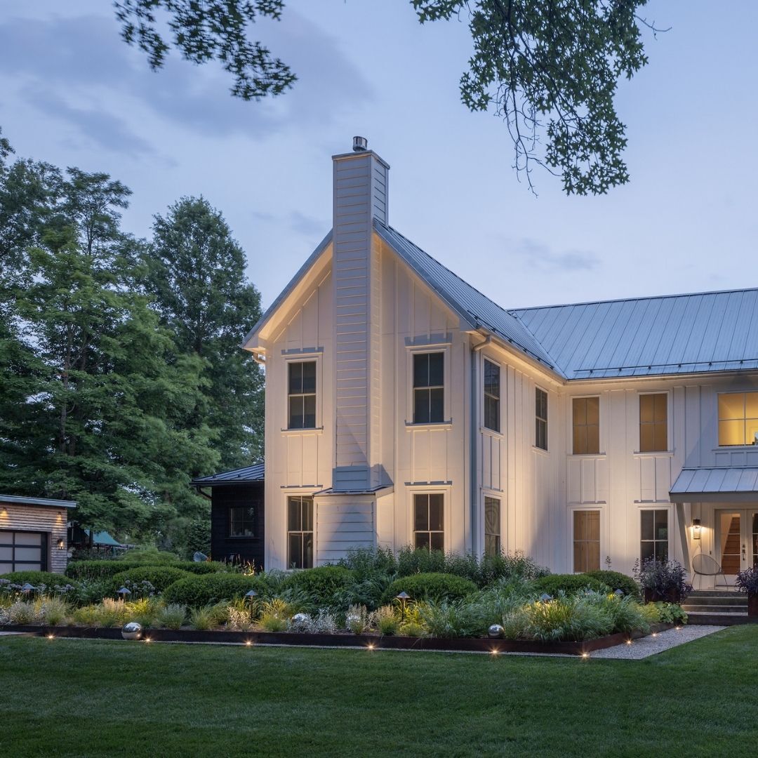 luxury landscape lighting, illuminating house