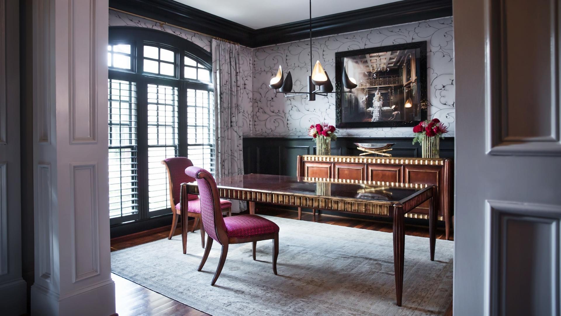 Dining Room with beautiful lighting 